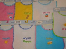 Baby Bibs Drool Cloths Plastic Backs Feeding Bib Making Miracles Funny 7 Pc Set
