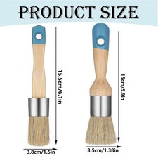 2 Pack Chalk and Wax Paint Bristle Brush for Wood Furniture Home Wall Decor Tool