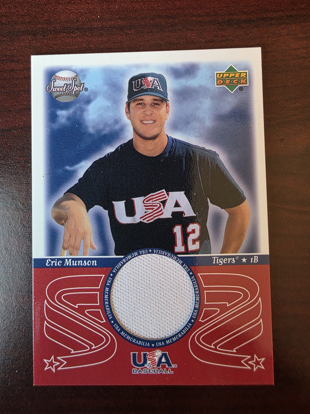 2002 Upper Deck Sweet Spot #USA-EM Eric Munson USA Jerseys