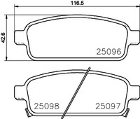 Hella BremsbeläGe Mit ZubehöR Hinten Rechts Links FüR Opel Astra J Mk Vi (J)