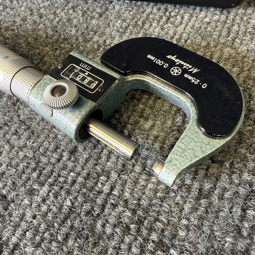 Vintage Mitutoyo Outside Micrometer 0-25mm Mechanical Counter Japan 193-111 - Picture 11 of 13