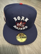 New Era United States Born X Raised 59FIFTY Hat Navy Blue Men’s Size: 7 3/8