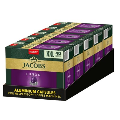 Jacobs Lungo Intenso 8 Coffee Capsules, Nespresso* Compatible Capsules, Intensit