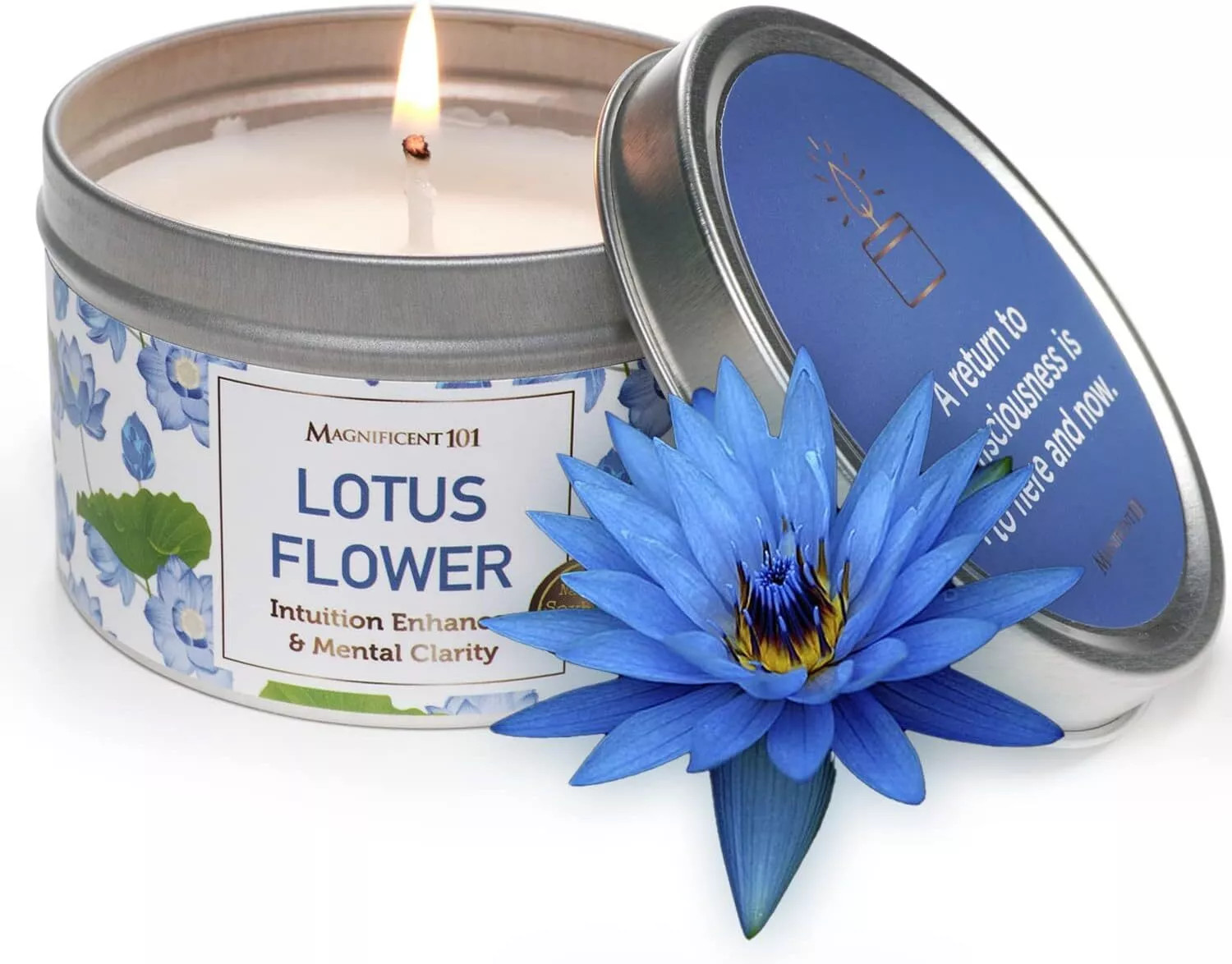 Великолепная свеча из 101 цветка лотоса для усиления интуиции и ясности ума, 6 унций