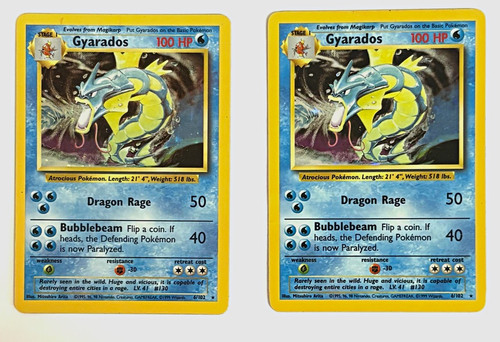 Pokemon TCG Gyarados Base Set 1999 6/102 Holo Rare x2