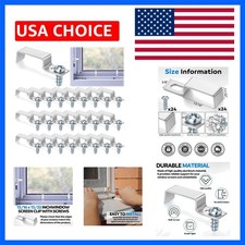 24 Pcs Window Screen Clips with Screws Aluminum Retainer Clips to Hold The Sc...
