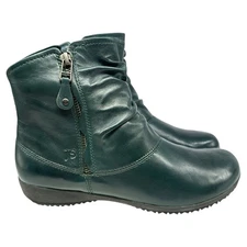 Josef Seibel Womens Naly 24 Boots Size EU 37 US 6.5 Green Leather Ankle NIB