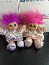 Russ Berrie Troll Kidz Doll 12 Troll Girl Doll Pink And Purple lot of 2