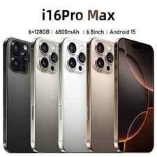I16 Pro Max 5G Unlocked Smartphone 128GB Android 15 Phone Dual SIM Mobile Phones
