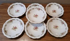 Johann Haviland Moss Rose 5" Berry Dessert Bowls Bavaria Germany - Set of 7