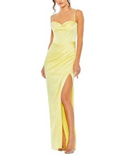 Mac Duggal Bustier Side Ruched Bodycon Gown Women's