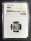 1938 Mercury Dime NGC MS 67