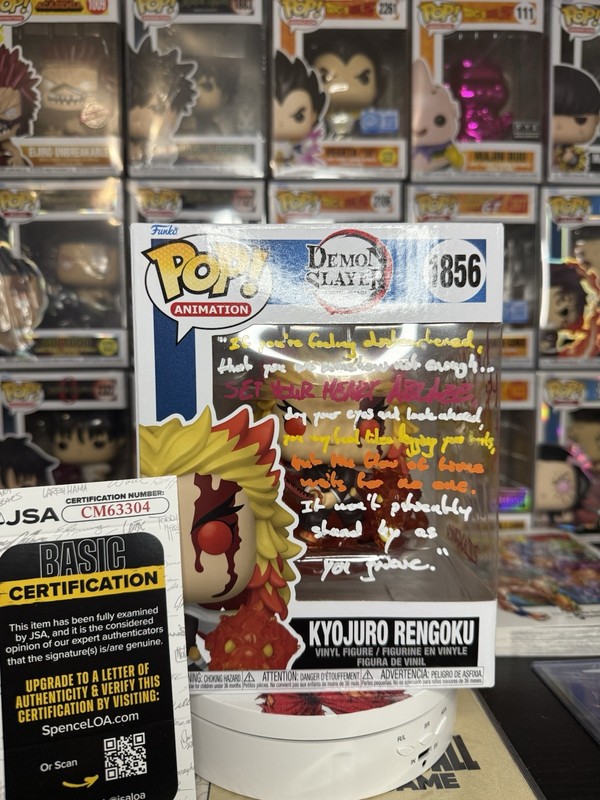 Funko Pop! Demon Slayer: Kyojuro Rengoku #1856 Signed by Mark Whitten JSA COA