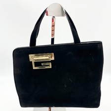 Gucci Handbag Suede Tote bag Black Leather Tom Ford era 007 1364 0285 Y2K Auth
