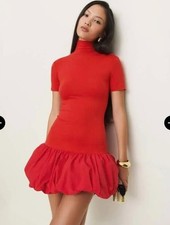 Reformation Dana Knit Dress Red Small NWOT