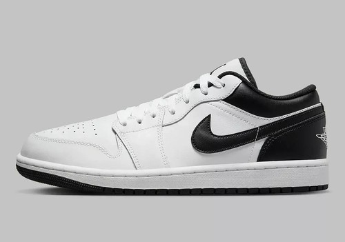 UK 10 EUR 45 US 11 ~ Air Jordan 1 Low ~ 553558-132 Reverse Panda Black White