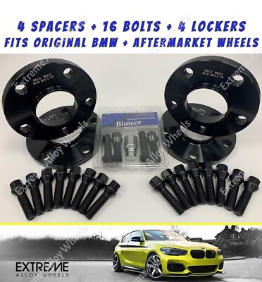  Schwarze Radabstandshalter 20 mm für BMW 5x112 3er G20 G21 G28 G80 G81 Legierung + Schloss