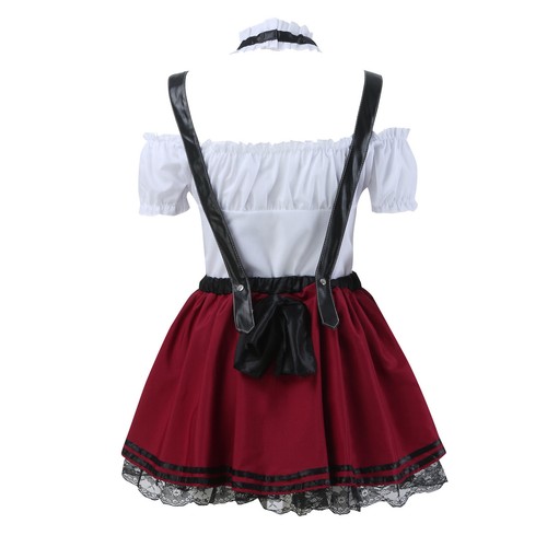 Oktoberfest Frauen Kostüm Kleid Dirndl Traditionelle Deutsche Bierfest Kleidung - Bild 6 von 8