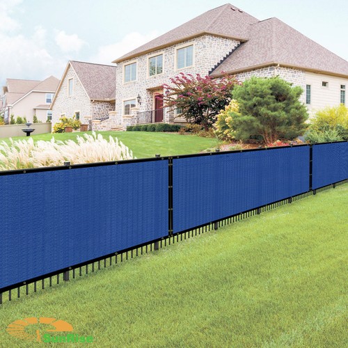 Cubierta de sombra azul parabrisas con pantalla de privacidad de 5 ft 240GSM tela lona jardín - Imagen 4 de 9