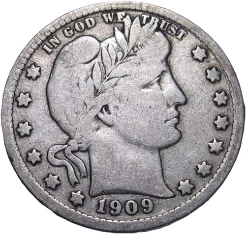 1909 D Barber Quarter FINE