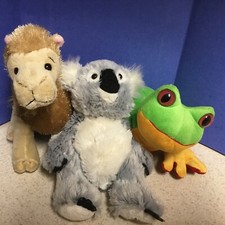 Ganz Webkinz Lot of 3 Plush No Code Stuffed Animal Frog, Camel, Koala