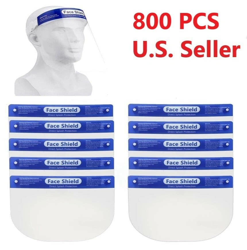 800Pcs Safety Full Face Shield Reusable Protection Cover Face Eye Cashier Helmet