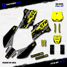 Gray & Yellow Slick Racing Graphics Kit fits 00-08 YAMAHA TTR90 TTR 90 decal