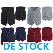 DE iEFiEL Kinder Jungen Weste Festlich Smoking Weste Elegant Anzugweste Party 