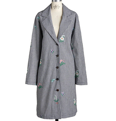 NWT Sundance Catalog SZ M Valence Embroidered Floral Topper Jacket Coat Lined