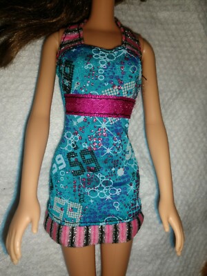 Barbie BLUE 59 PATTERNED SHORT MINI DRESS