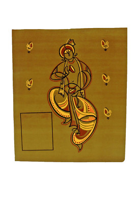 Vintage Jamini Roy Bengal Painting Art Prints Musician Hand Cymbals Player Danci
