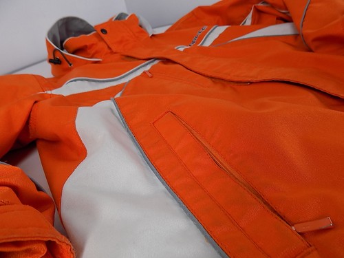 vtg 90's FABLICE hooded orange Ski Jacket made Japan, 38" chest youth size 16/18 - Picture 5 of 11