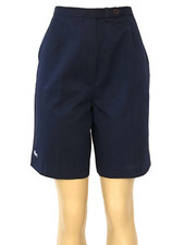 Vintage 1980s IZOD LACOSTE Navy Blue Dress Walk Shorts, Band Waist, Size 10