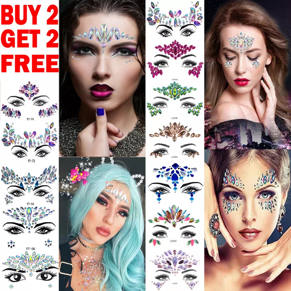 9 Styles Body Paint Glitter Festival Party Face Makeup Gems Rhinestone  Jewel Body Tattoo Stickers Eye Gems Stickers Makeup - Temporary Tattoos -  AliExpress