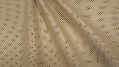 Discount Fabric ULTRA LEATHER Promessa Perforated Parchment Upholstery & Auto