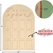 Newborn First Year Milestone Photo Frame Wooden