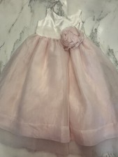 Janie and Jack Dress Sz5 Special Occassion Silk and Tulle Pink and White Easter
