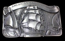 VINTAGE 1983 AMERICAN SAILING COMMEMORATIVE BELT BUCKLE 269/5000 CLIPPER SHIP