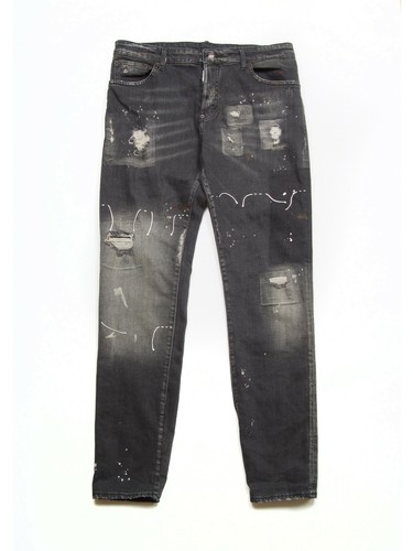 Men's Dsquared2 Distressed Denim Black Gray Jeans 52/34 | eBay