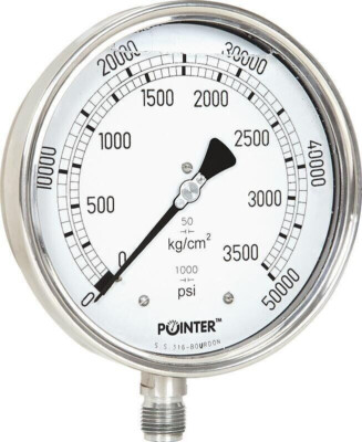 High Pressure Gauge Dual Scale 0-2000 BAR /0-30000 PSI