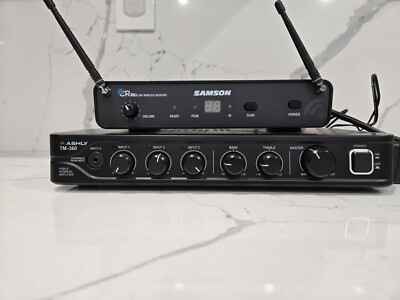 Ashly TM-360 Public Address Mixer/AmplifierWith Samson Cr 88x Uhf Wireless...