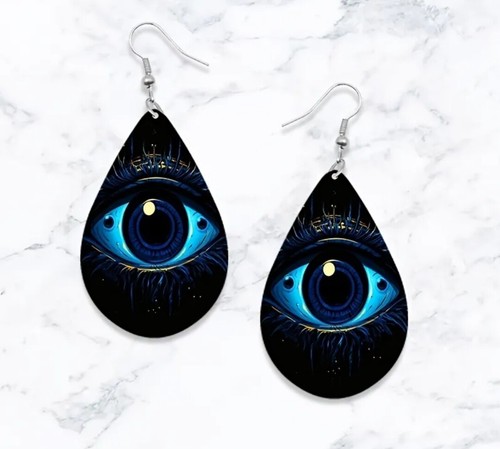 Halloween Horror Inspired Dangle Drop Hook Earrings Faux Leather, Enamel Or Wood - Picture 49 of 101