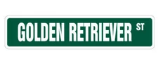 GOLDEN RETRIEVER Street Sign Metal Plastic Decal dog puppy breeder pet yard
