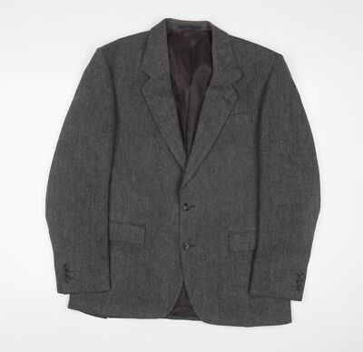 IMC graues Wollsakko Anzugjacke Herren Größe 40 Regular - Innentaschen