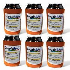 CouplaBeers Can Cooler Sleeve ( 6 Pack) Funny Beer Gift Coolie SNL
