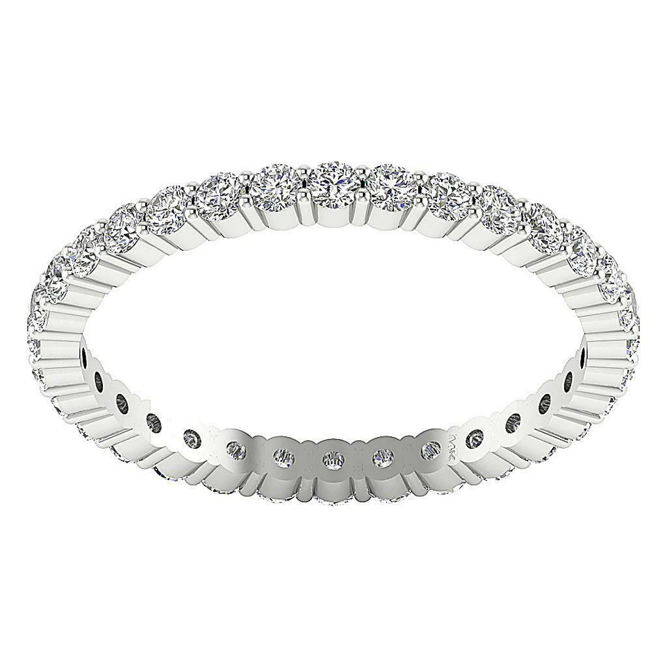 Eternity Stackable Wedding Ring SI1 G 1.10 Ct Round Diamond Rose Gold Prong Set - Image 2 of 4