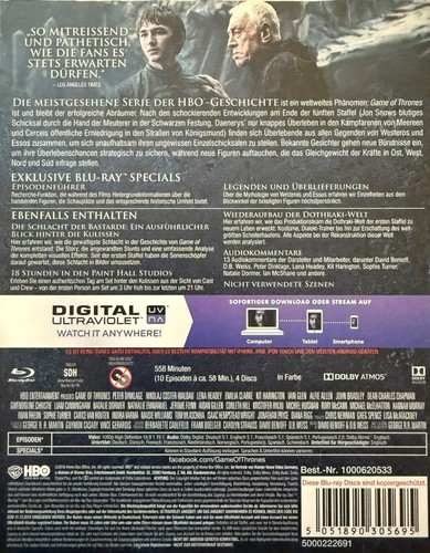 Game of Thrones - Die komplette sechste Staffel - BluRay - HBO - wie neu - Bild 2 von 2