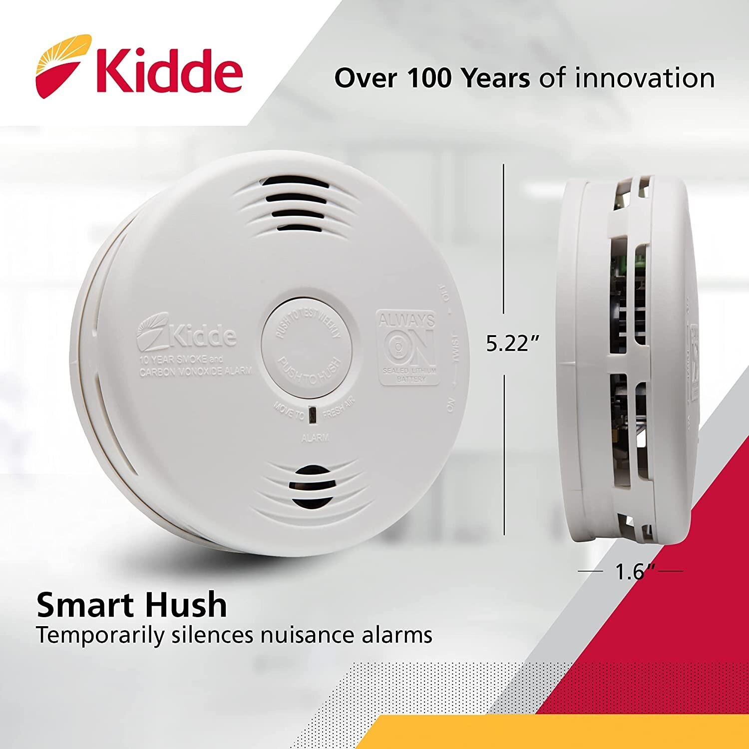 Kidde 21026065 Smoke & Carbon Monoxide Alarm with Voice Warning Falak