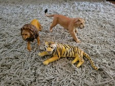 Safari Ltd  Unbranded 1987 Tiger Lion Lot of 3 Wildlife Big Cat Figures