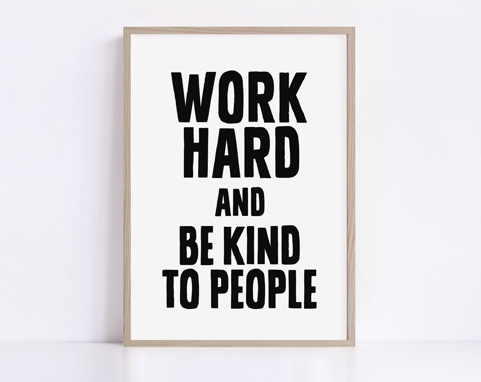 Work Hard Be Kind Printable Wall Art Motivational Poster Office Wall Decor